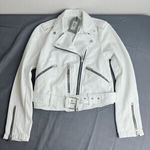NWT ALLSAINTS BALFERN DENIM JACKET STONE WHITE
